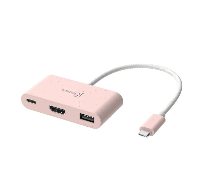 J5create Багатопортовий мультиадаптер J5create JCA379ER-N, USB Type-C 3-в-1 рожевий