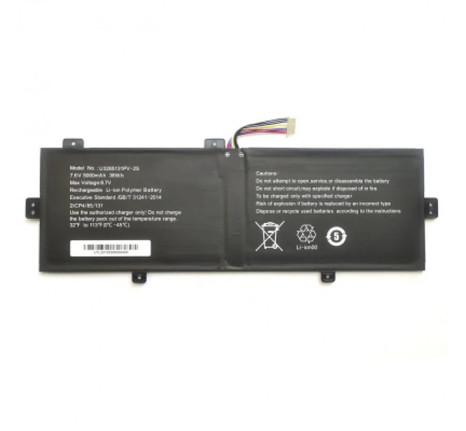 AlSoft Акумулятор до ноутбука Vinga Iron S140 YJ3582133P (K148) 10(9)-pin, 5000mAh (38Wh), 2cell, 7.6V, Li-Pol AlSoft (A47796)