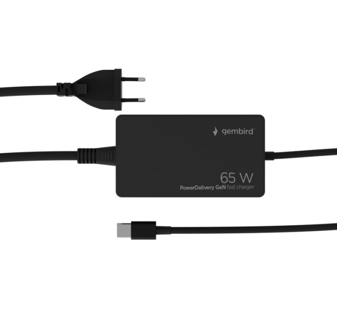 Gembird МЗП Gembird NPA-AC-PDQC65-01, для ноутбука/планшета/телефона TYPE-C