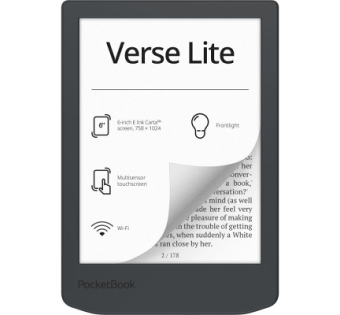 Pocketbook Електронна книга Pocketbook 619 Verse Lite, Midnight Grey (PB619-T-WW)