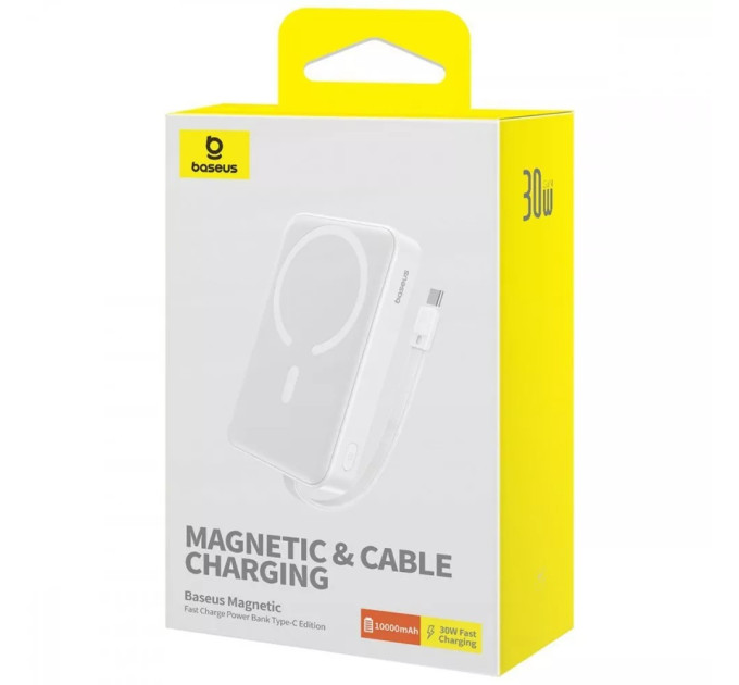 Baseus Універсальна мобільна батарея Baseus Magnetic Mini 10000mAh, 30W White (P1002210B223-00)