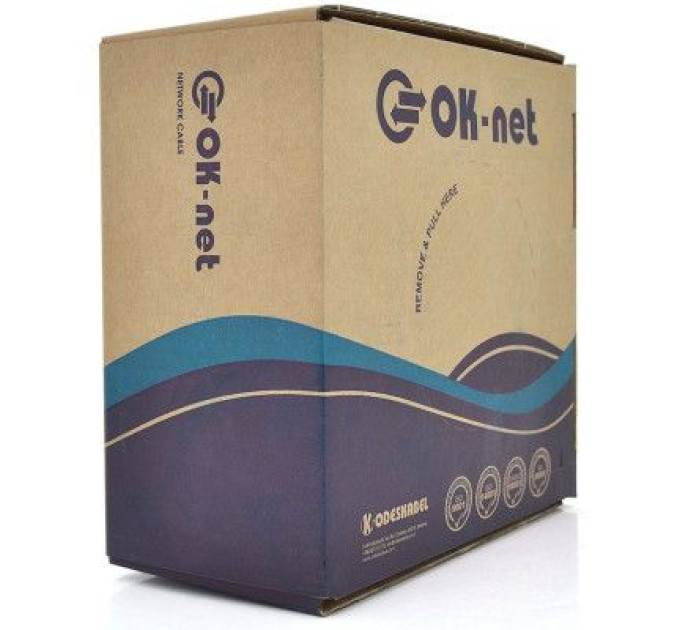 Кабель мережевий OK-Net UTP cat.5E зовнішній 100м (КПП-ВП (100) 4*2*0,51 / 100)
