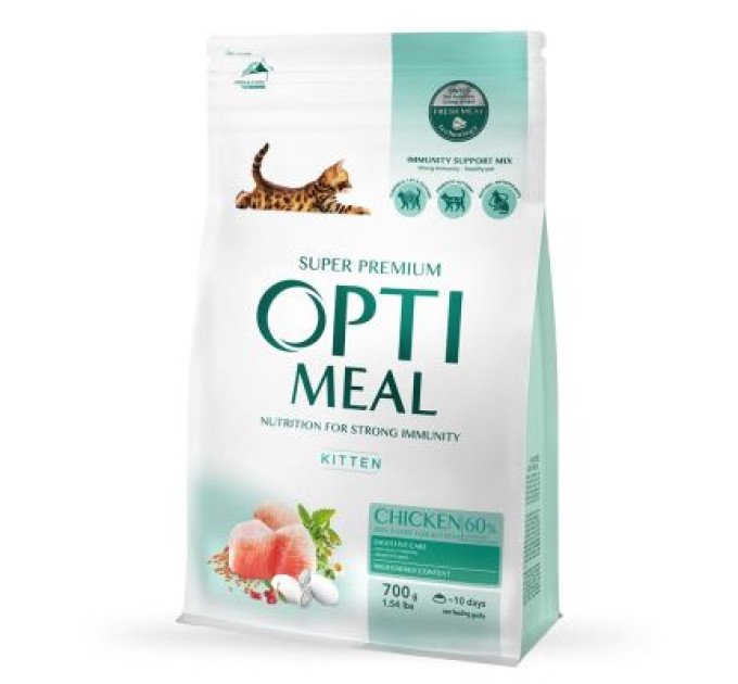 Optimeal Сухий корм для кішок Optimeal для кошенят зі смаком курки 700 г (4820215364706)