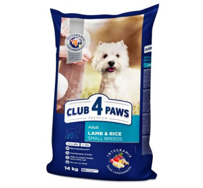 Сухий корм для собак Club 4 Paws Преміум. Для дрібних порід - ягня і рис 14 кг (4820083909580)