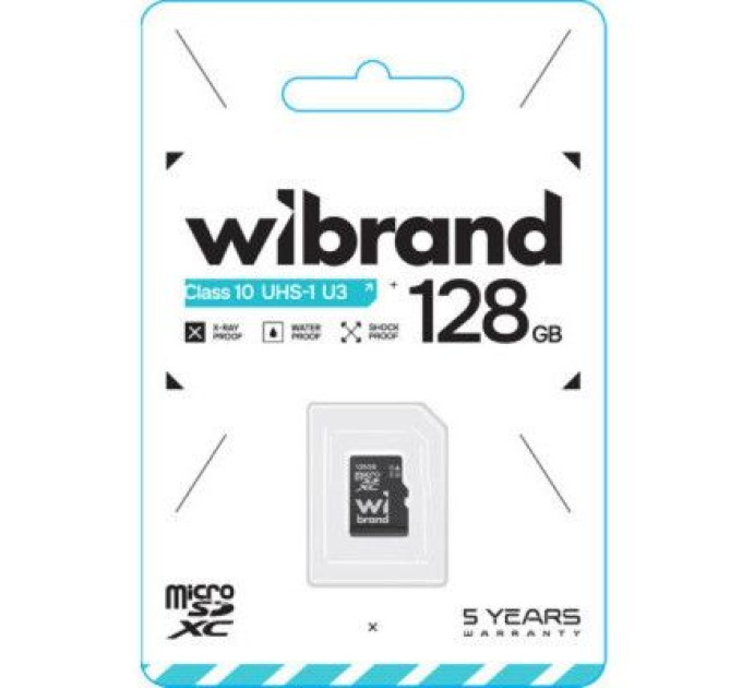 Карта пам'яті Wibrand 128GB mictoSD class 10 UHS-I U3 (WICDHU3/128GB)