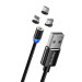 ColorWay Дата кабель USB 3в1 (Lightning+MicroUSB+Type-C) Magnet only charge ColorWay (CW-CBUU020-BK)