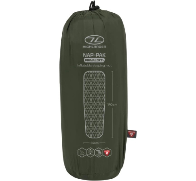 Highlander Туристичний килимок Highlander Nap-Pak Inflatable Sleeping Mat PrimaLoft 5 cm Olive (AIR072-OG) (930481)