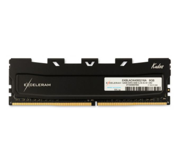 Модуль пам'яті для комп'ютера DDR4 8GB 3200 MHz Kudos Black eXceleram (EKBLACK4083216A)