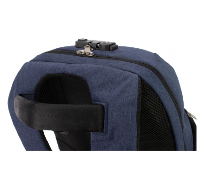 Optima Рюкзак шкільний Optima 18.5" USB Anti-Theft унісекс 0.7 кг 16-25 л Синій (O96917-02)