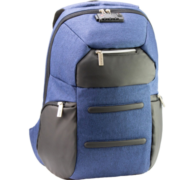Optima Рюкзак шкільний Optima 18.5" USB Anti-Theft унісекс 0.7 кг 16-25 л Синій (O96917-02)
