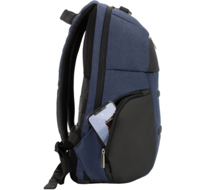 Optima Рюкзак шкільний Optima 18.5" USB Anti-Theft унісекс 0.7 кг 16-25 л Синій (O96917-02)