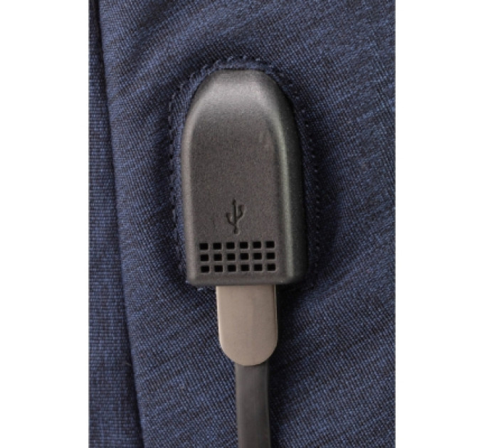 Optima Рюкзак шкільний Optima 18.5" USB Anti-Theft унісекс 0.7 кг 16-25 л Синій (O96917-02)
