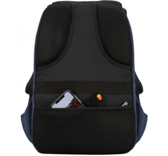 Optima Рюкзак шкільний Optima 18.5" USB Anti-Theft унісекс 0.7 кг 16-25 л Синій (O96917-02)