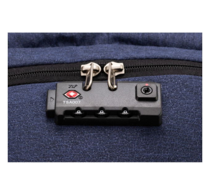 Optima Рюкзак шкільний Optima 18.5" USB Anti-Theft унісекс 0.7 кг 16-25 л Синій (O96917-02)