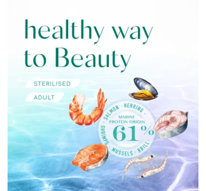 Optimeal Сухий корм для кішок Optimeal Beauty Fitness для стерилізованих/кастрованих з морепродуктами 4 кг (4820215369824)