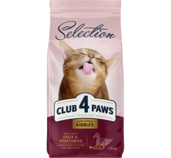 Club 4 Paws Сухий корм для кішок Club 4 Paws Selection Преміум З качкою та овочами 1.5 кг (4820215369145)