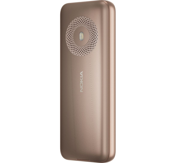 Nokia Мобильный телефон Nokia 130 2023 Dual Sim Light Gold; 2.4" (320x240) TFT / клавиатурный моноблок / ОЗУ 4 МБ / 4 МБ встроенной + microSD до 32 ГБ / без камеры / 2G (GSM) / 130.9x50.6x14 мм, 98.2 г / 1450 мАч / золотистый