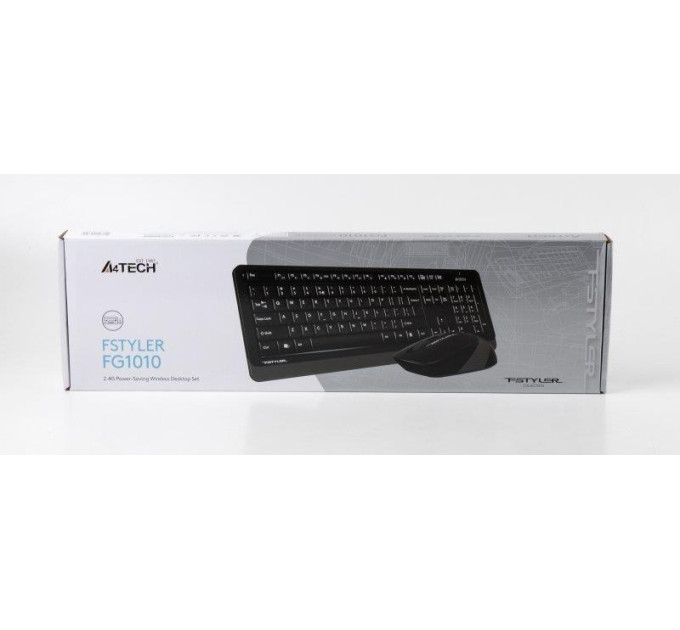 A4Tech Fstyler FG1010, комплект бездротовий клавіатура з мишою, чорний+сірий колір