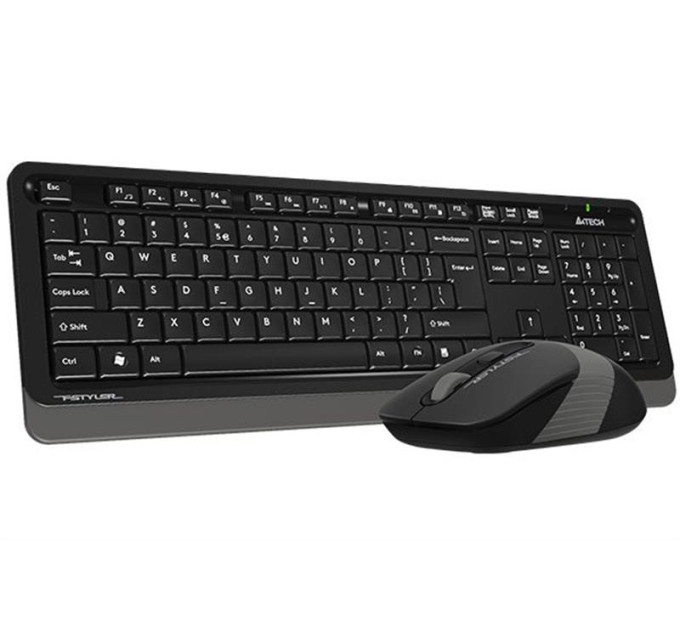 A4Tech Fstyler FG1010, комплект бездротовий клавіатура з мишою, чорний+сірий колір