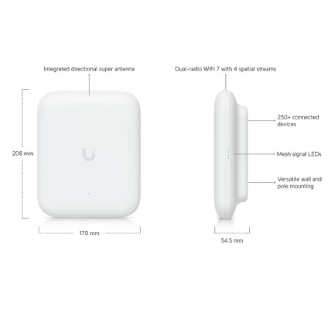 Ubiquiti Точка доступу Wi-Fi Ubiquiti UniFi 7 Outdoor (U7-Outdoor)