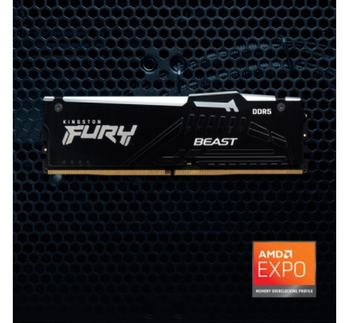 Модуль пам'яті для комп'ютера DDR5 128GB (2x64GB) 5600 MHz Beast RGB Kingston Fury (ex.HyperX) (KF556C40BBAK2-128)