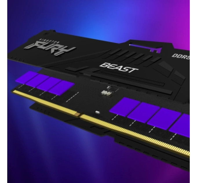 Модуль пам'яті для комп'ютера DDR5 128GB (2x64GB) 5600 MHz Beast RGB Kingston Fury (ex.HyperX) (KF556C40BBAK2-128)