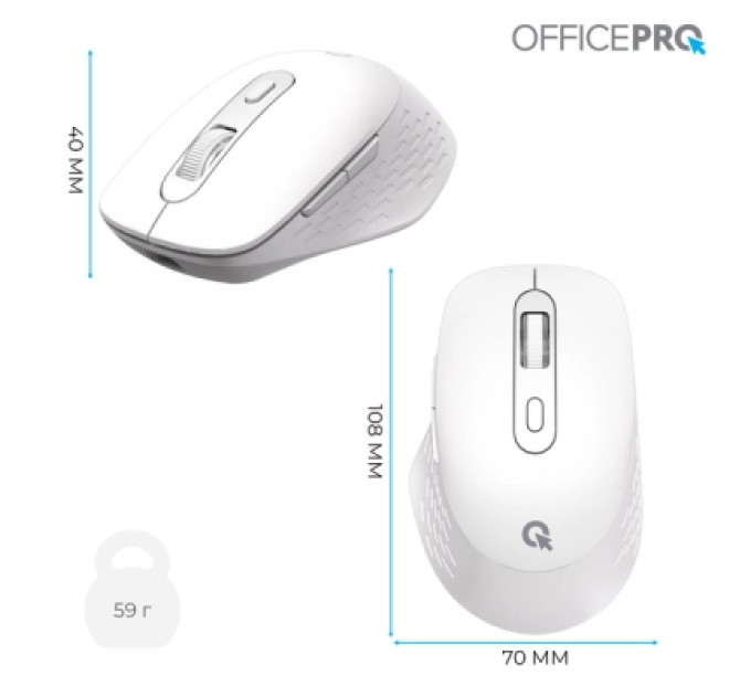 Мишка OfficePro M265W Wireless/Bluetooth Silent Click White (M265W)