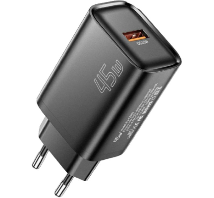Зарядний пристрій Essager USB-A QC3.0 45W black (ECT45W-RPB01-Z)