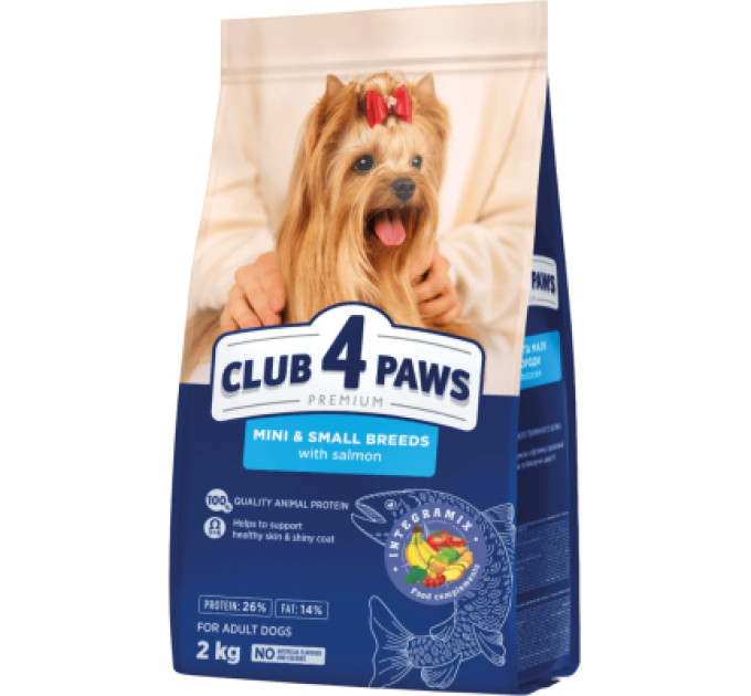 Club 4 Paws Сухий корм для собак Club 4 Paws Premium для малих та мініатюрних порід з лососем 2 кг (4820269145474)