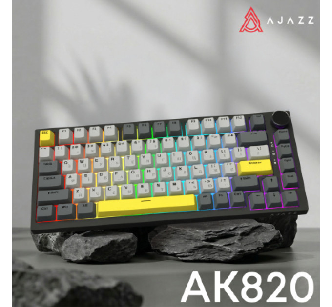 Ajazz Клавіатура Ajazz AK820 Sea Salt Switch RGB USB-C UA Black (AK820-SS-BGY)