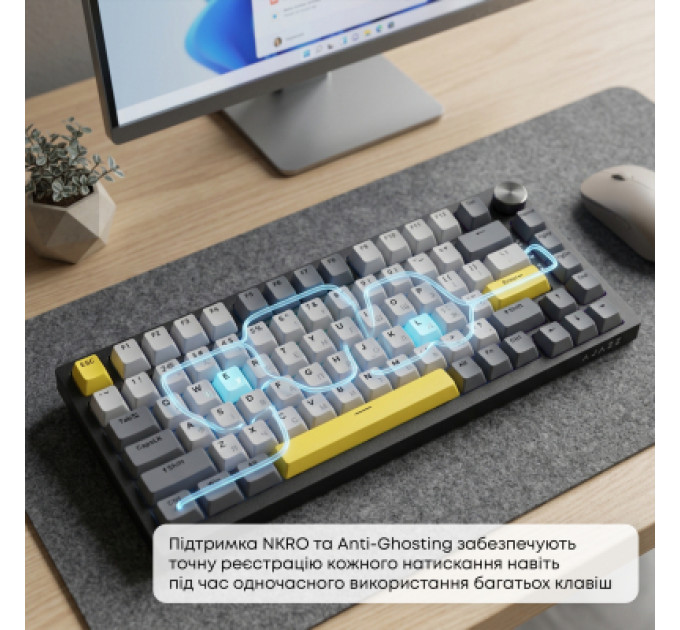 Ajazz Клавіатура Ajazz AK820 Sea Salt Switch RGB USB-C UA Black (AK820-SS-BGY)