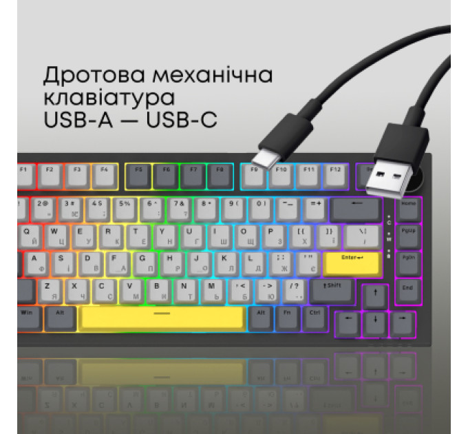 Ajazz Клавіатура Ajazz AK820 Sea Salt Switch RGB USB-C UA Black (AK820-SS-BGY)