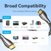 Vention Кабель мультимедійний HDMI M to HDMI M 0.5m V2.0 4K60Hz braided zinc alloy black Vention (ALMBD)