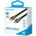 Кабель мультимедійний HDMI M to HDMI M 0.5m V2.0 4K60Hz braided zinc alloy black Vention (ALMBD)