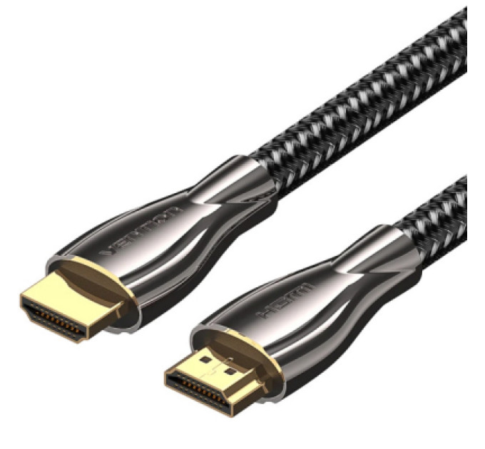 Кабель мультимедійний HDMI M to HDMI M 0.5m V2.0 4K60Hz braided zinc alloy black Vention (ALMBD)
