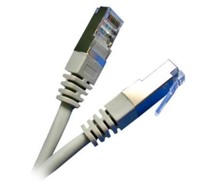 Kingda Патч-корд 1м, FTP, cat.5e, CU, 24AWG, grey Kingda (KD-PAFT4100GY)