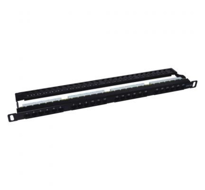 Kingda Патч-панель 19" 24xRJ-45 UTP cat.5e, 0.5U, with cable organizer Kingda (KD-PP46-UTP-C5e-24P-0.5U)