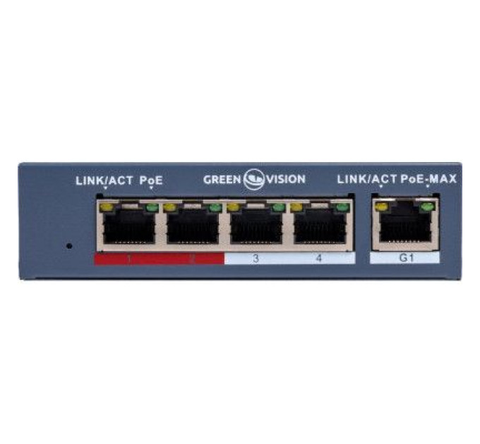 Greenvision Комутатор мережевий Greenvision GV-017-AI-4+1P