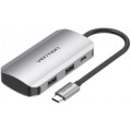 Vention Концентратор Vention USB3.1 Type-C --> USB 3.0x4/PD 100W Hub 5-in-1 (TNBHB)