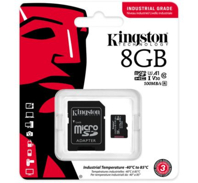 Kingston Карта пам'яті Kingston 8GB microSDHC class 10 UHS-I V30 A1 (SDCIT2/8GB)