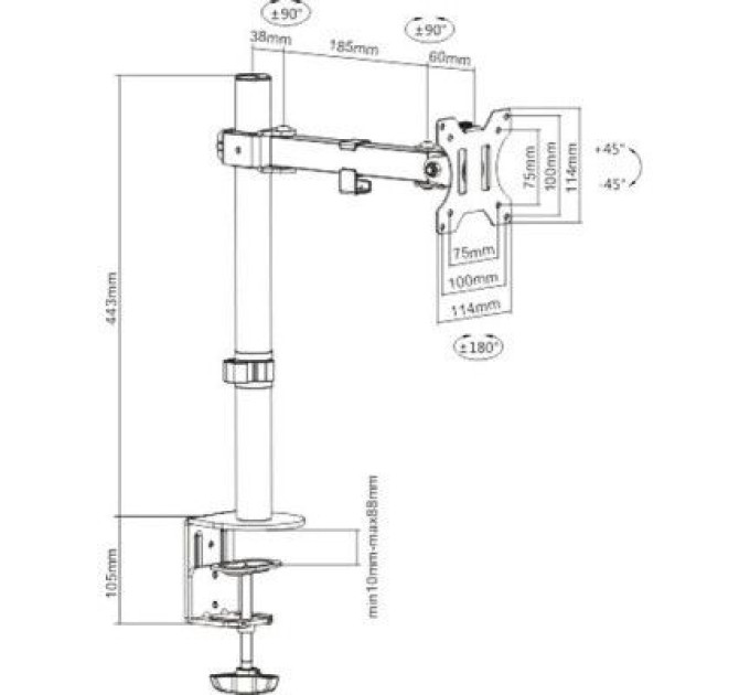 Brateck Кронштейн Brateck LDT12-C011