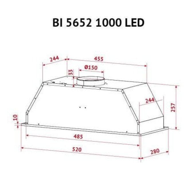 Perfelli Витяжка кухонна Perfelli BI 5652 WH 1000 LED