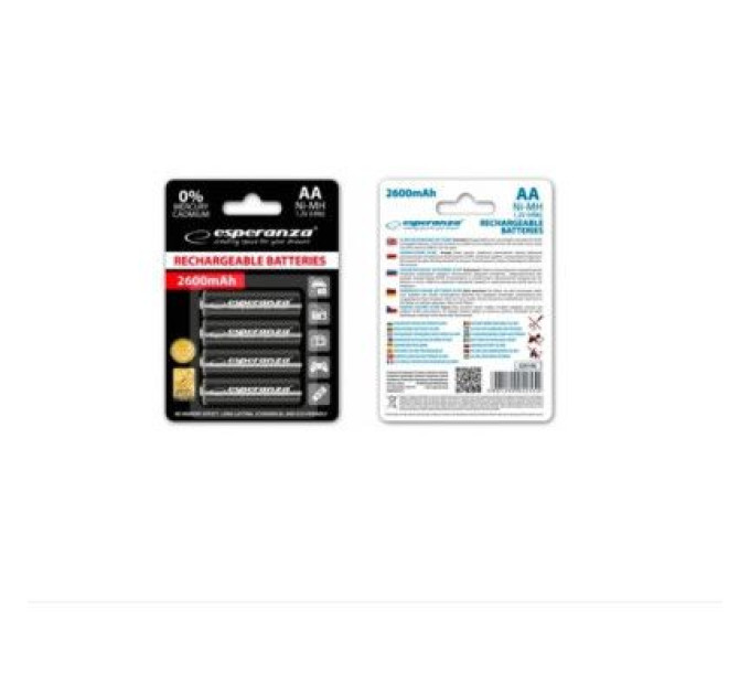 Esperanza Акумулятор Esperanza AA 2600mAh Ni-MH * 4 mix of colors (EZA106)