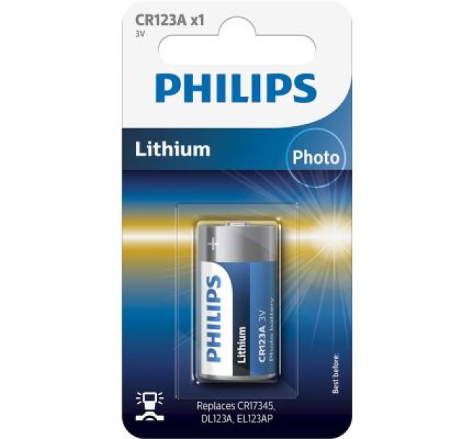Philips Батарейка Philips CR 123A Lithium 3V *1 (CR123A/01B)