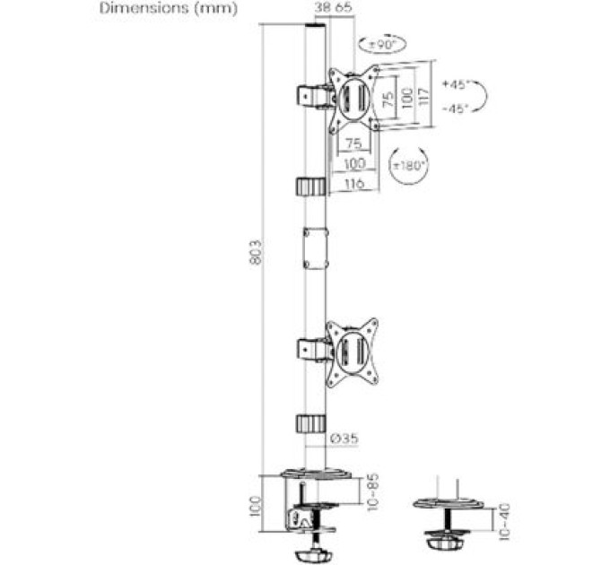 Brateck Кронштейн Brateck LDT66-C02V