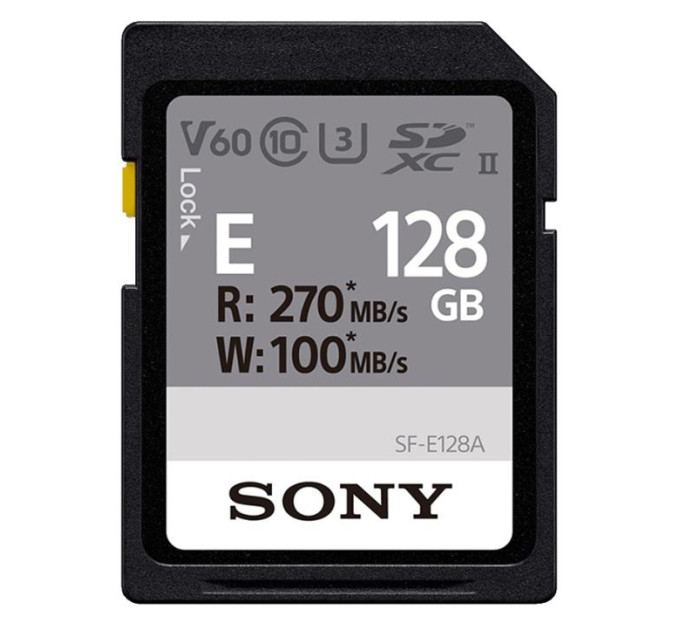 Sony Карта пам'яті Sony 128GB SDXC class 10 UHS-II U3 V60 (SFE128A.ET4)