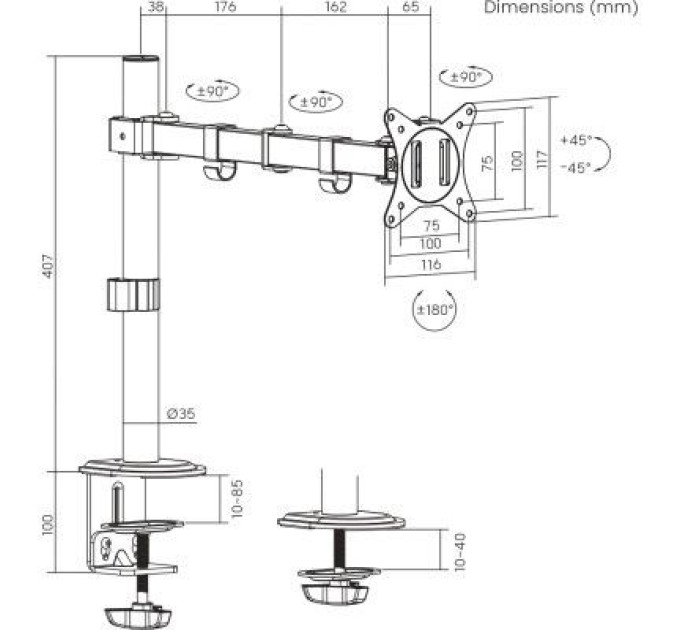 Brateck Кронштейн Brateck LDT66-C012