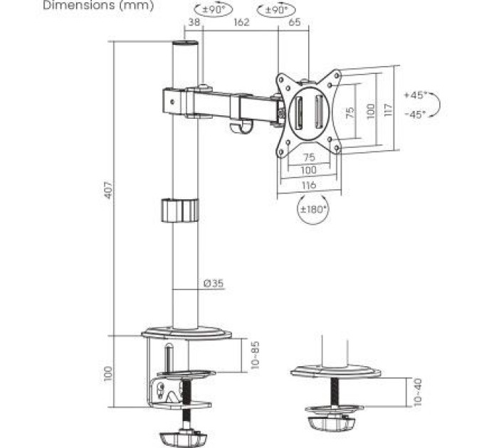 Brateck Кронштейн Brateck LDT66-C011