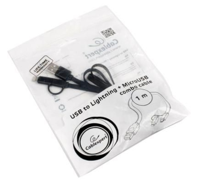 Cablexpert Кабель Cablexpert CC-USB2-AMLM2-1M, USB 2.0 AM-тато/Lightning+mUSB, 1.0 м.