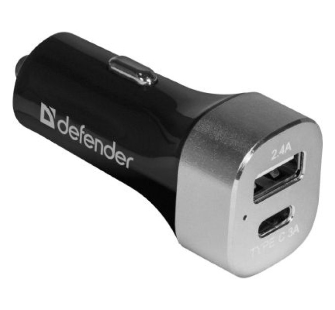 Defender Зарядний пристрій Defender UCG-01 авто, 1 порт USB + TypeC, 5V / 5.4A (83569)